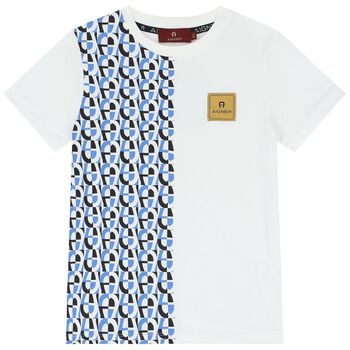 Aigner Boys White Logo T-Shirt, 3 Boys White Logo T-Shirt