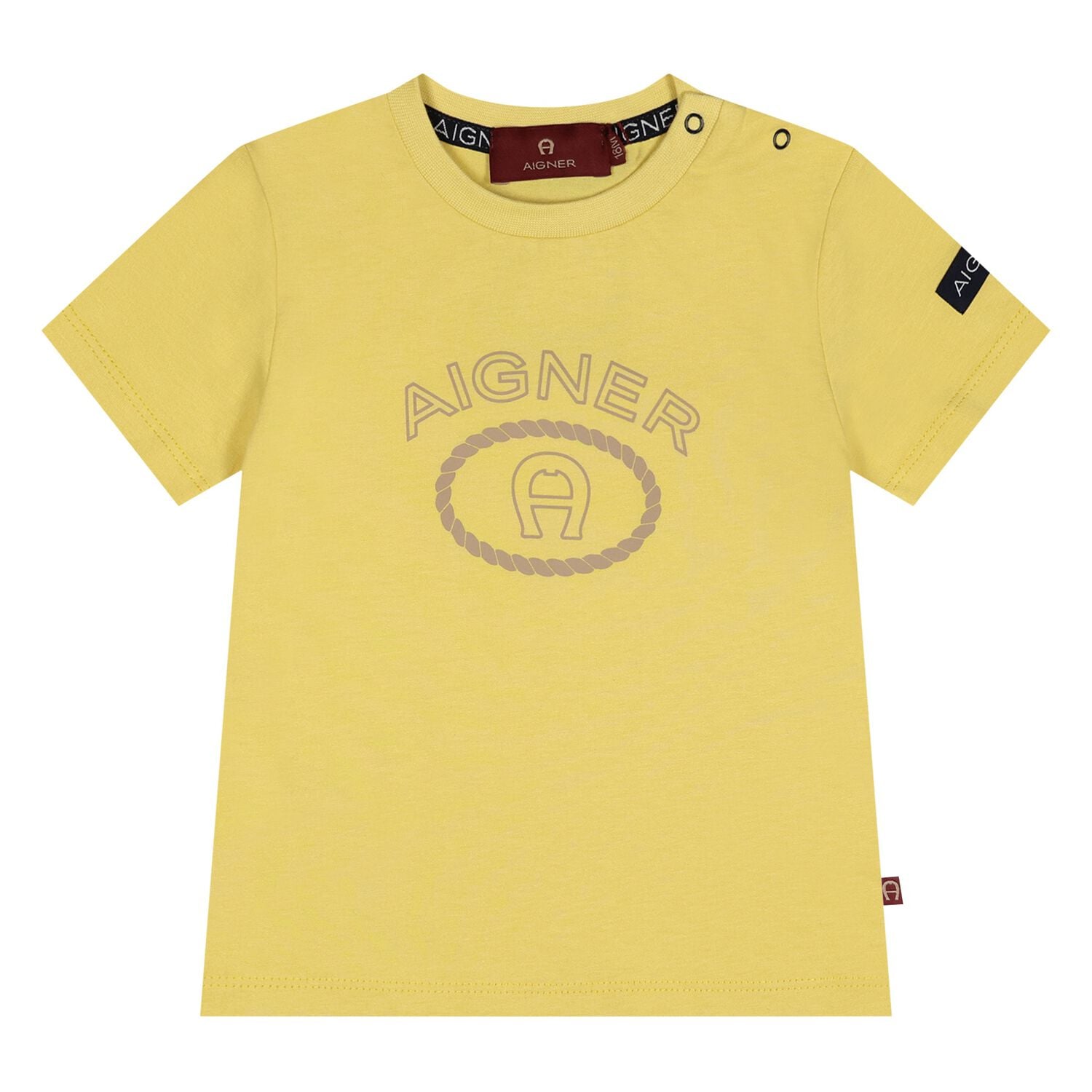 Younger Boys Yellow Logo T-Shirt, 1, hi-res