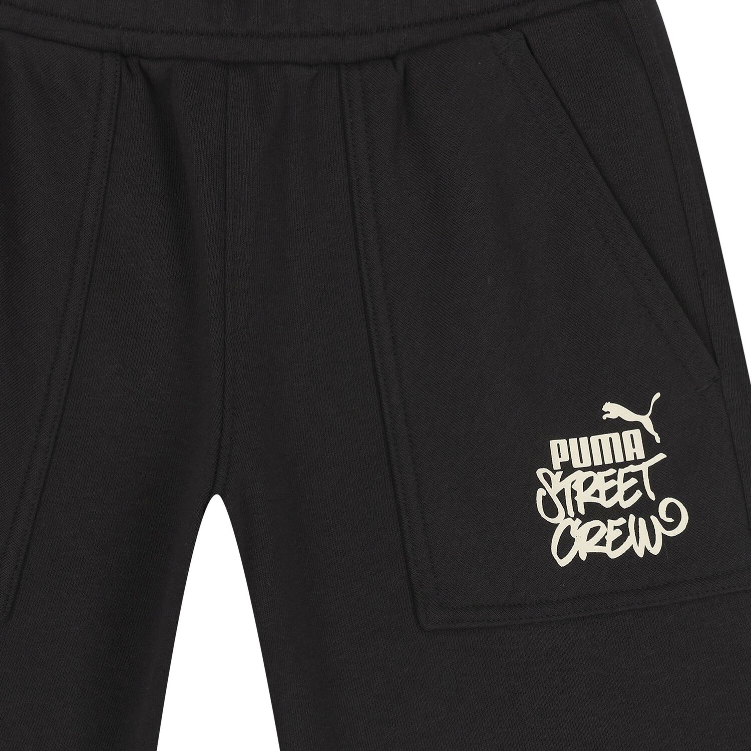 Boys Black Logo Shorts, 1, hi-res