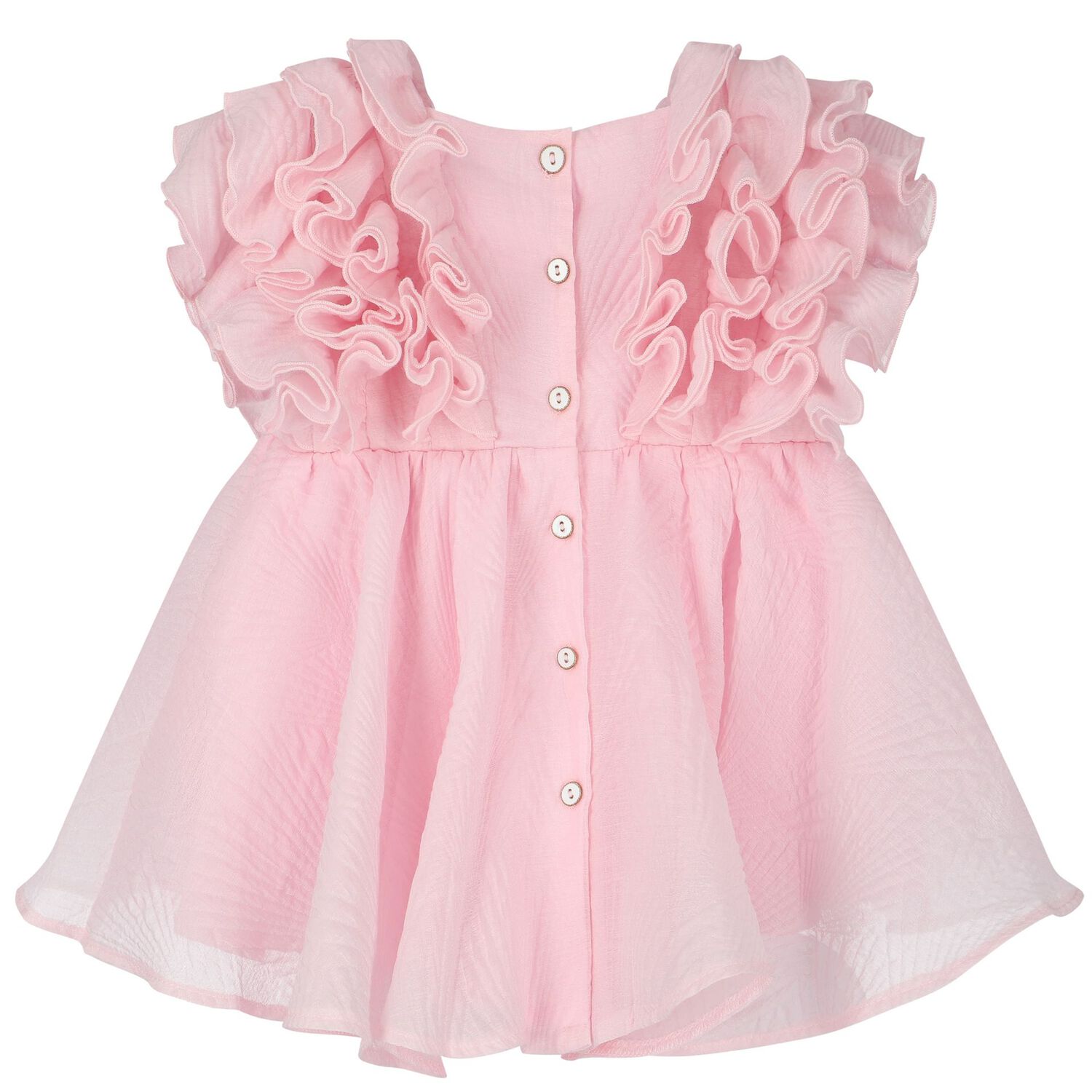 Girls Pink Ruffled Dress, 1, hi-res