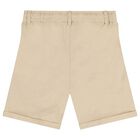 Boys Ivory & Beige Striped Shorts Set, 2, hi-res