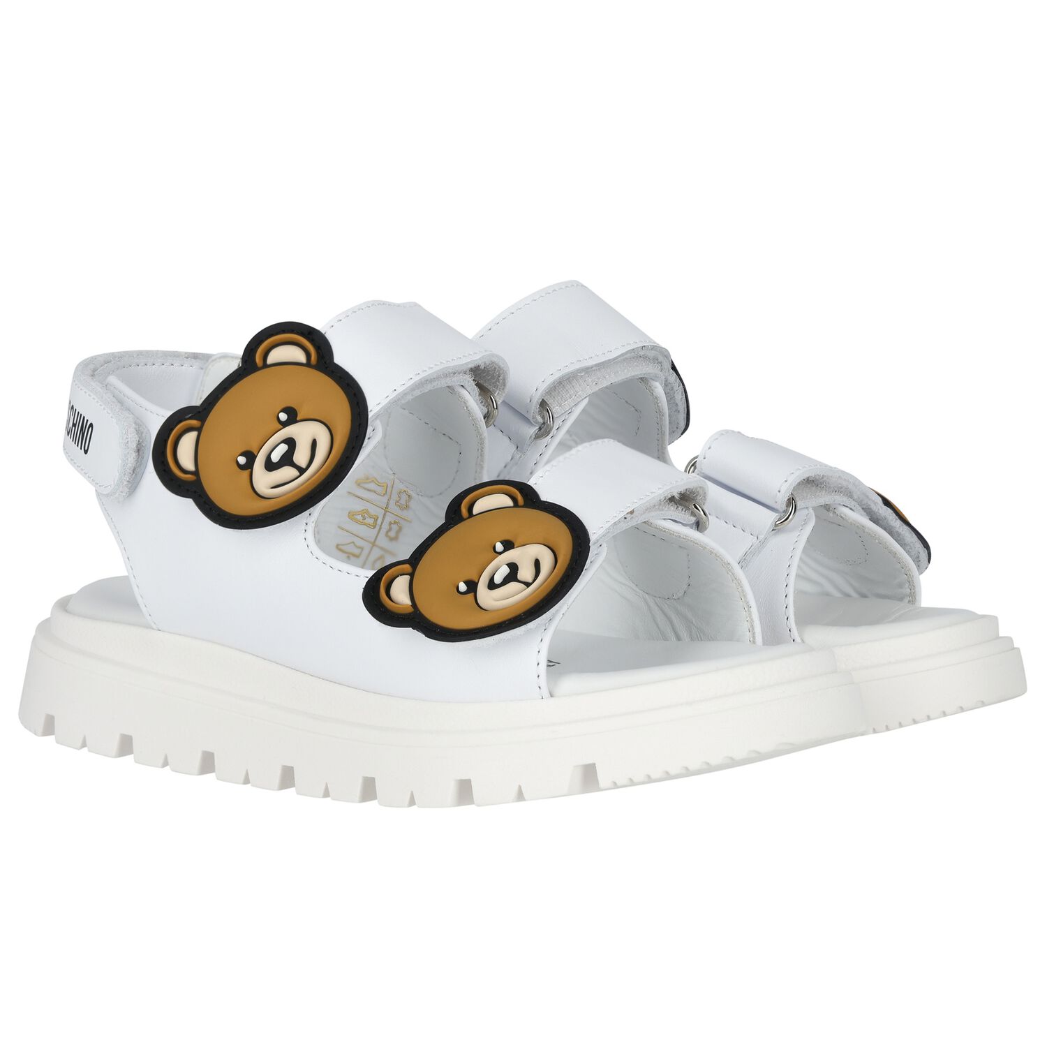 White Teddy Bear Sandals, 1, hi-res image number null