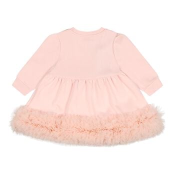 Baby Girls Pink Tulle Ruffle Hem Dawn Dress