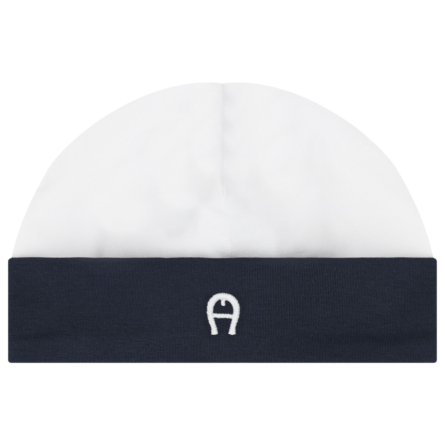 Baby Boys White & Navy Blue Logo Hat, 3, hi-res image number null