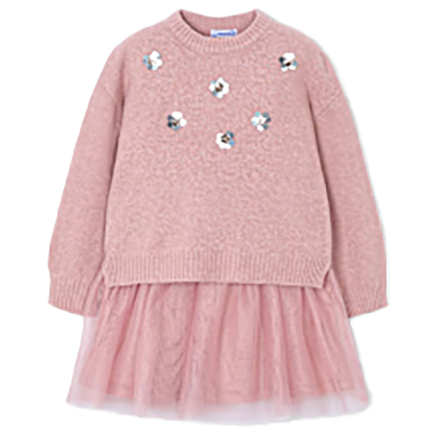 Girls Pink Tulle Dress Set, 1, hi-res