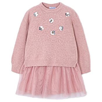 Girls Pink Tulle Dress Set