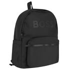 Boys Black Logo Backpack, 1, hi-res