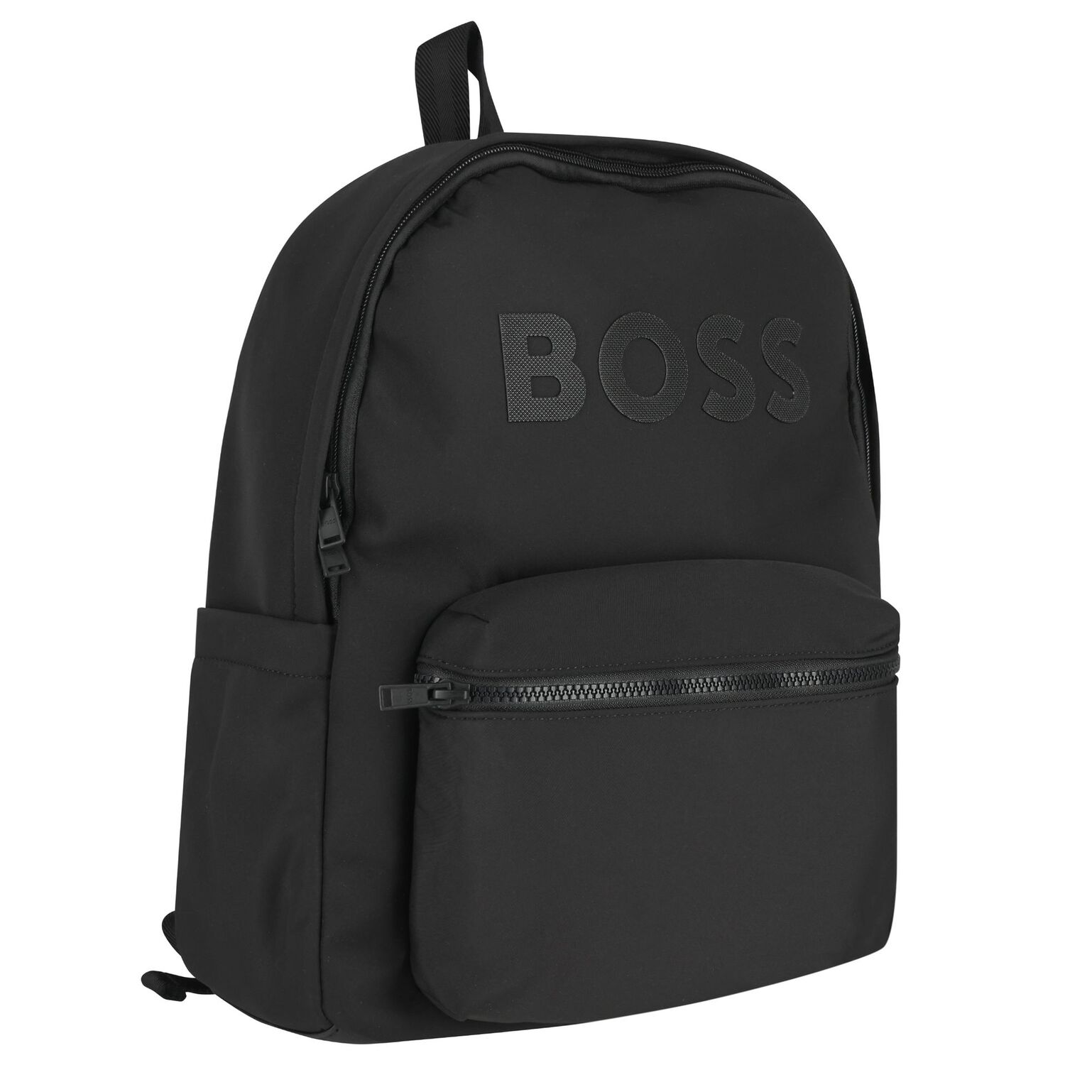 Boys Black Logo Backpack, 1, hi-res