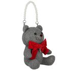 Girls Grey Teddy Bear Handbag ( 21cm ), 1, hi-res