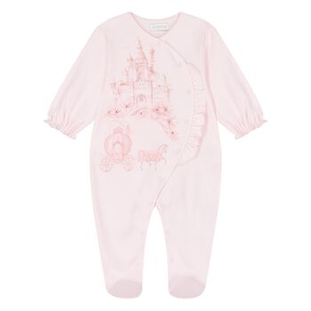 Baby Girls Pink Castle Babygrow