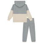 Girls Grey & Beige Tracksuit, 1, hi-res