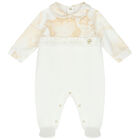 Baby Girls Ivory & Beige Geo Map Babygrow, 1, hi-res
