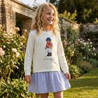 Girls White Polo Bear Dress , 1, hi-res