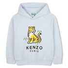 Boys Blue Tiger Logo Hooded Top, 1, hi-res