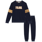 Boys Navy Logo Tracksuit, 1, hi-res