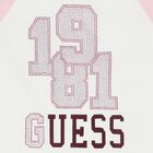 Girls Ivory & Pink Embellished Logo T-Shirt, 1, hi-res