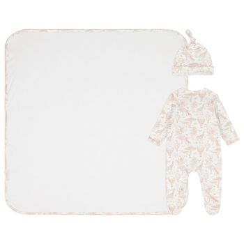 White & Beige Africa Babygrow Gift Set