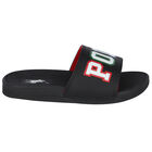 Boys Black Logo Sliders, 1, hi-res