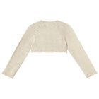 Younger Girls Gold Sparkly Knitted Cardigan, 3, hi-res