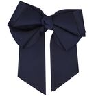 Girls Navy Blue Ribbon Bow Hair Clip, 3, hi-res