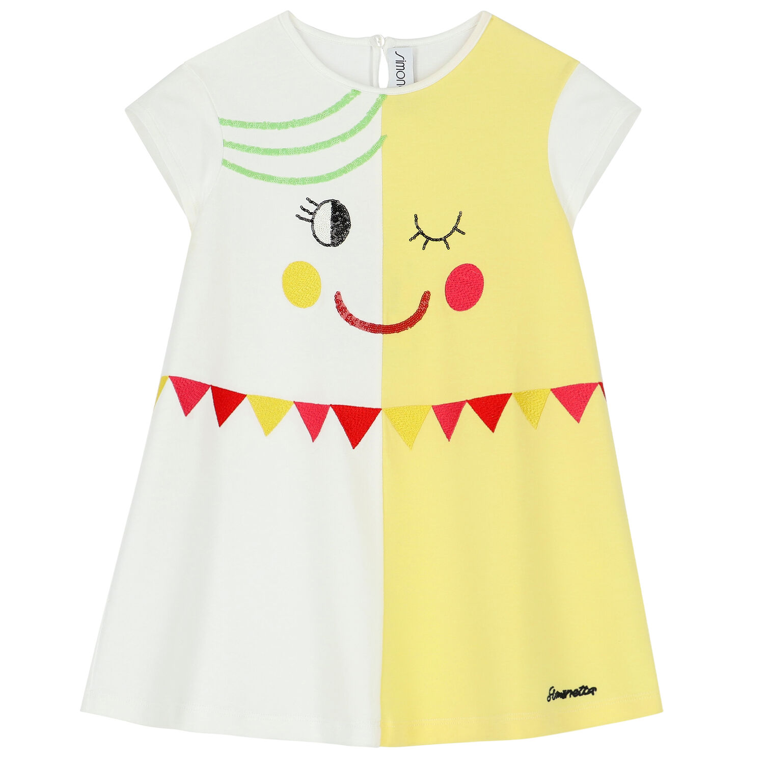 Girls White & Yellow Dress, 1, hi-res image number null