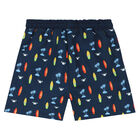 Boys Navy & Blue Swim Shorts, 1, hi-res