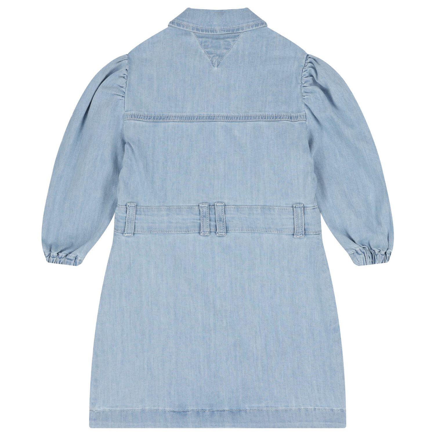 Girls Blue Logo Denim Dress, 1, hi-res