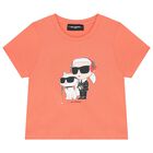 Girls Orange Ikonik Logo T-Shirt, 1, hi-res