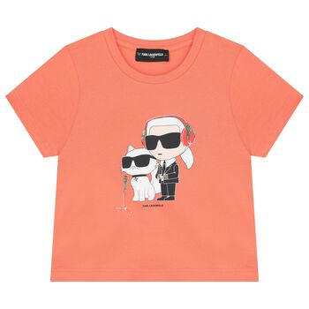Girls Orange Ikonik Logo T-Shirt