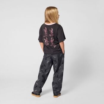 Girls Black Bunny Logo T-Shirt