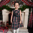 Girls Green & Red Tartan Georgie Dress, 1, hi-res