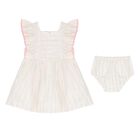 Baby Girls White Dress Set, 1, hi-res