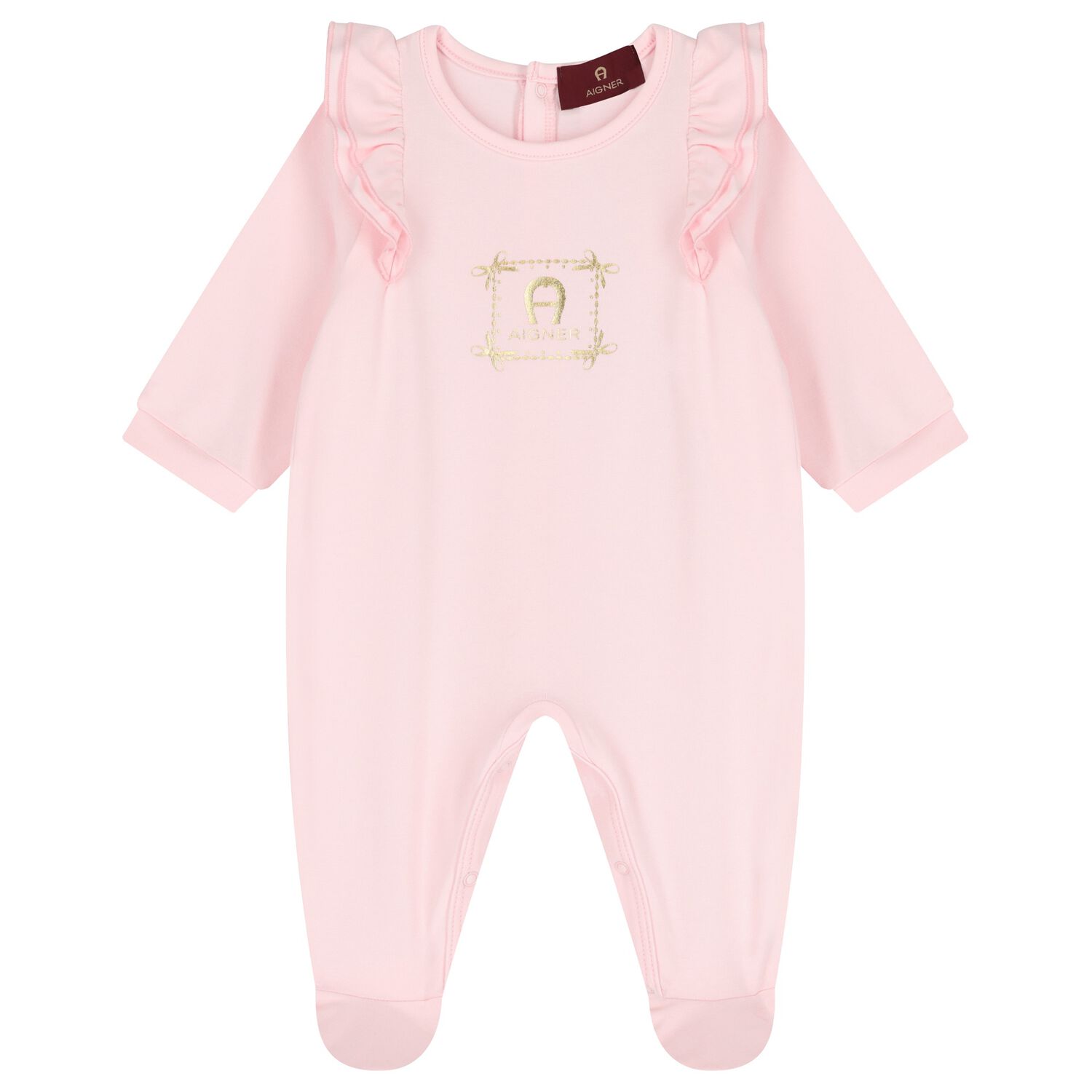 Baby Girls Pink Logo Babygrow, 2, hi-res