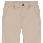 Boys Beige Chino Trousers, 1, hi-res