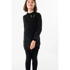 Girls Black Embellished Jumper Dress, 1, hi-res