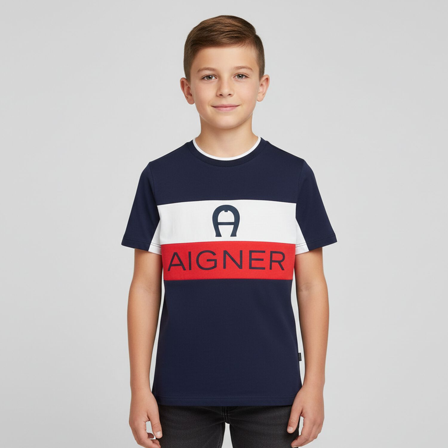 Boys Navy Logo T-Shirt, 1, hi-res