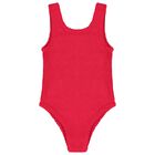 Girls Red Crinkle Swimsuit , 4, hi-res