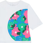 Girls White Logo Long Sleeve Top, 1, hi-res