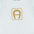 Baby Boys Blue & Gold Logo Babygrow, 3, hi-res