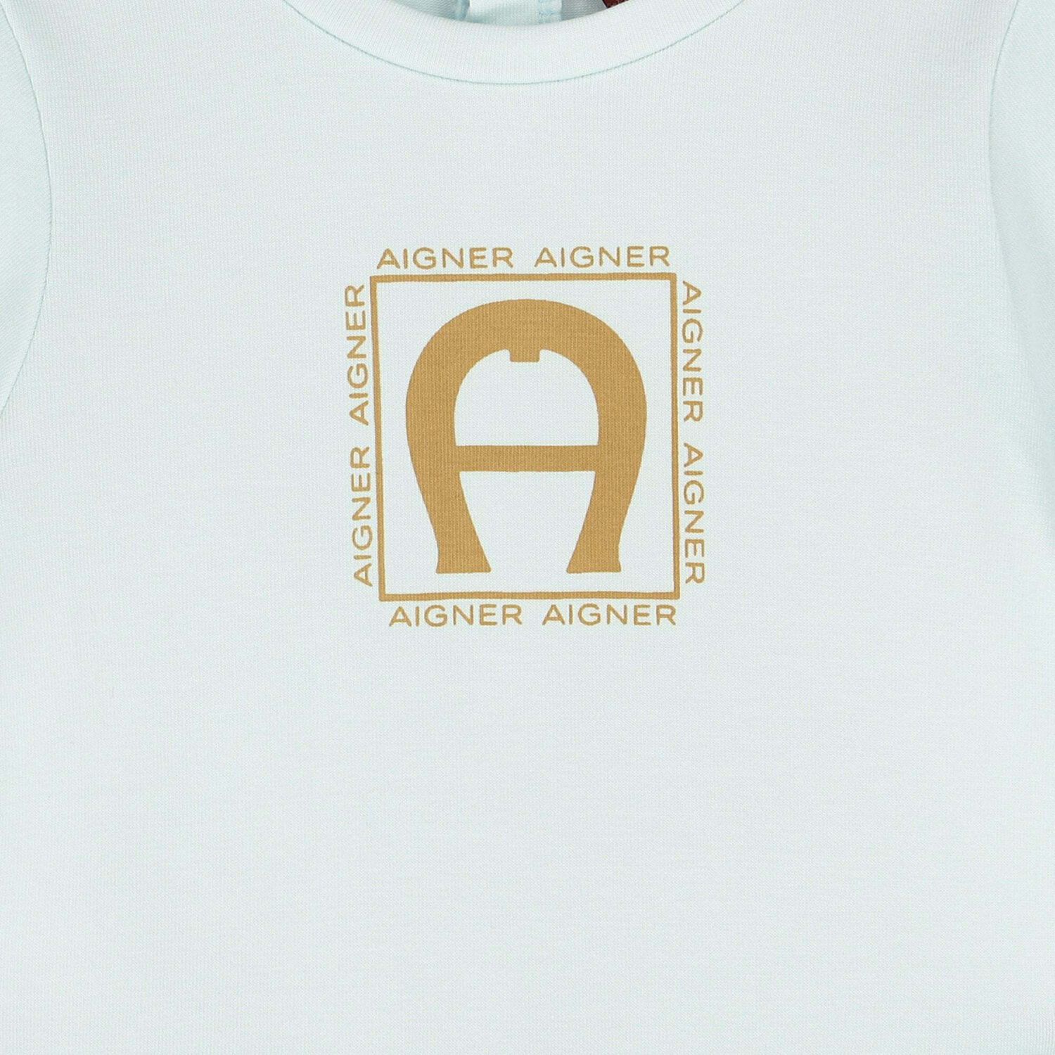 Baby Boys Blue & Gold Logo Babygrow, 3, hi-res image number null