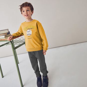 Boys Yellow & Grey Tracksuit