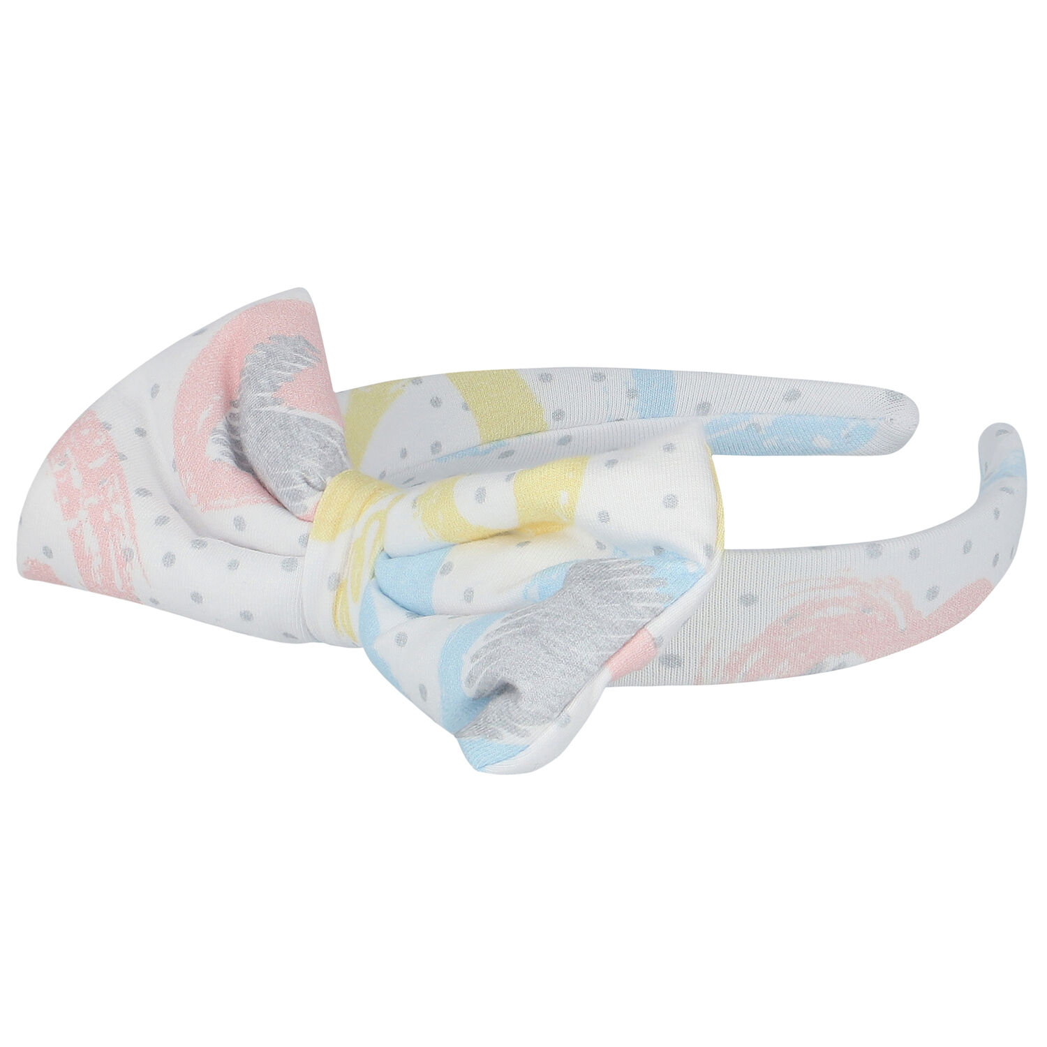 Girls White Bow Headband, 1, hi-res