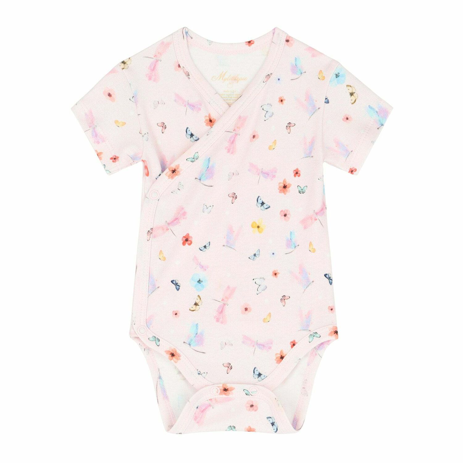 Baby Girls Pink Printed Bodysuit, 1, hi-res