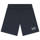 Boys Blue & Navy Blue Logo Shorts Set, 3, hi-res