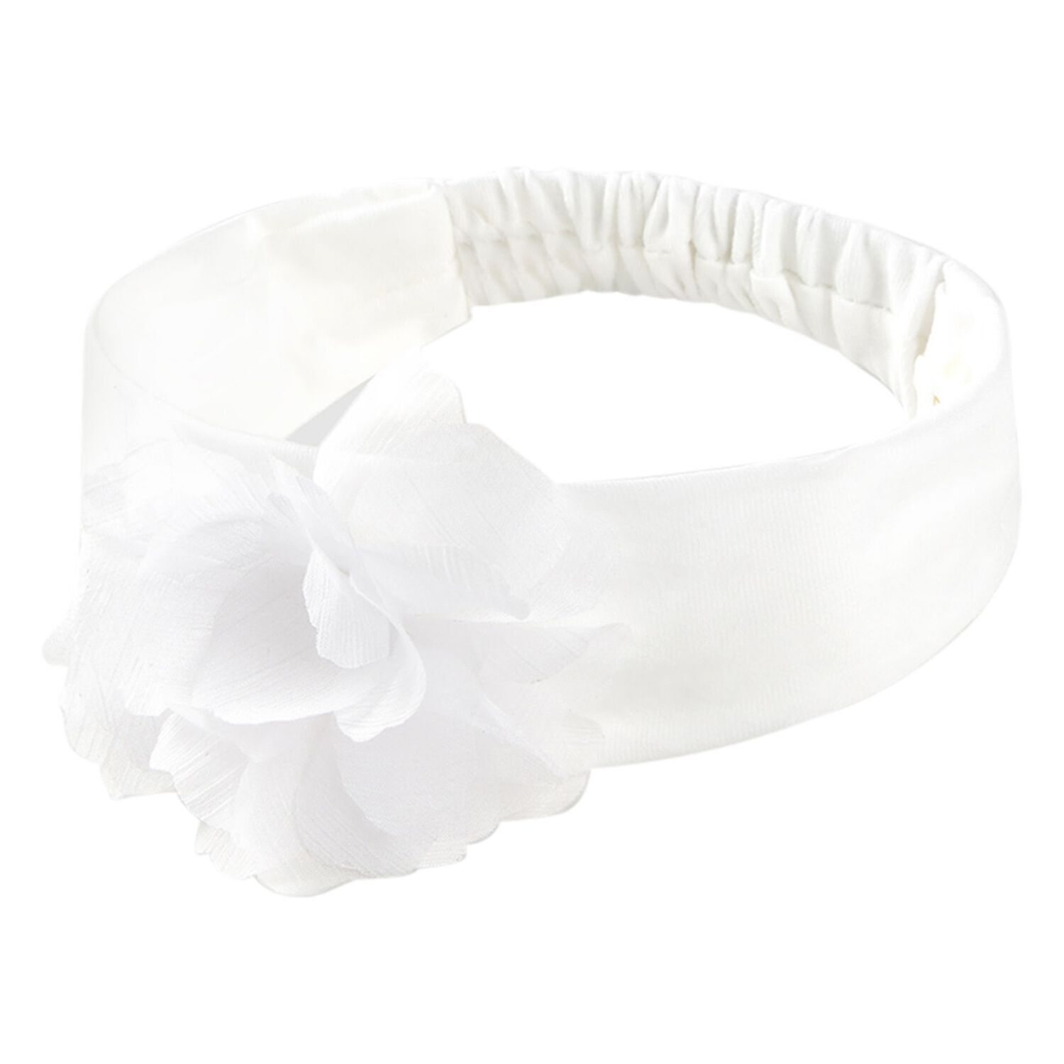 Baby Girls White Flower Headband, 3, hi-res