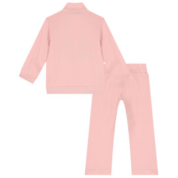 Younger Girls Pink & Gold Logo Tracksuit