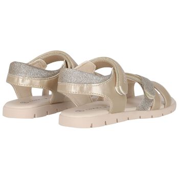 Girls Gold Logo Sandals