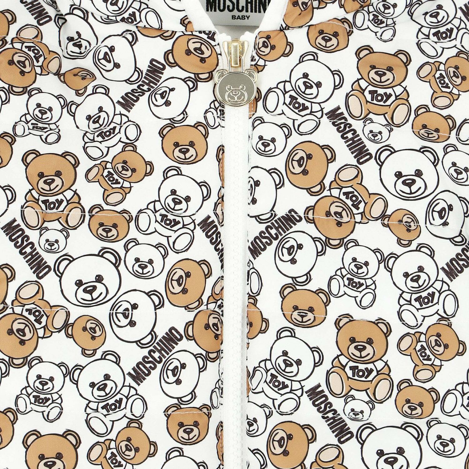 Baby Ivory Teddy Logo Jacket, 1, hi-res