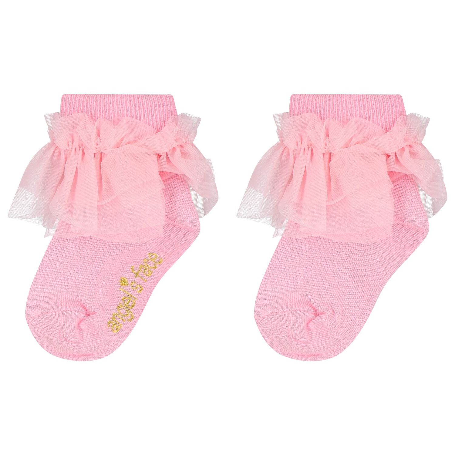 Baby Girls Pink Ruffled Socks, 1, hi-res
