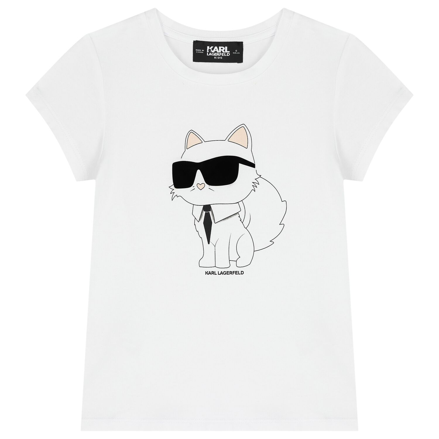 Girls White Choupette Logo T-Shirt, 1, hi-res image number null